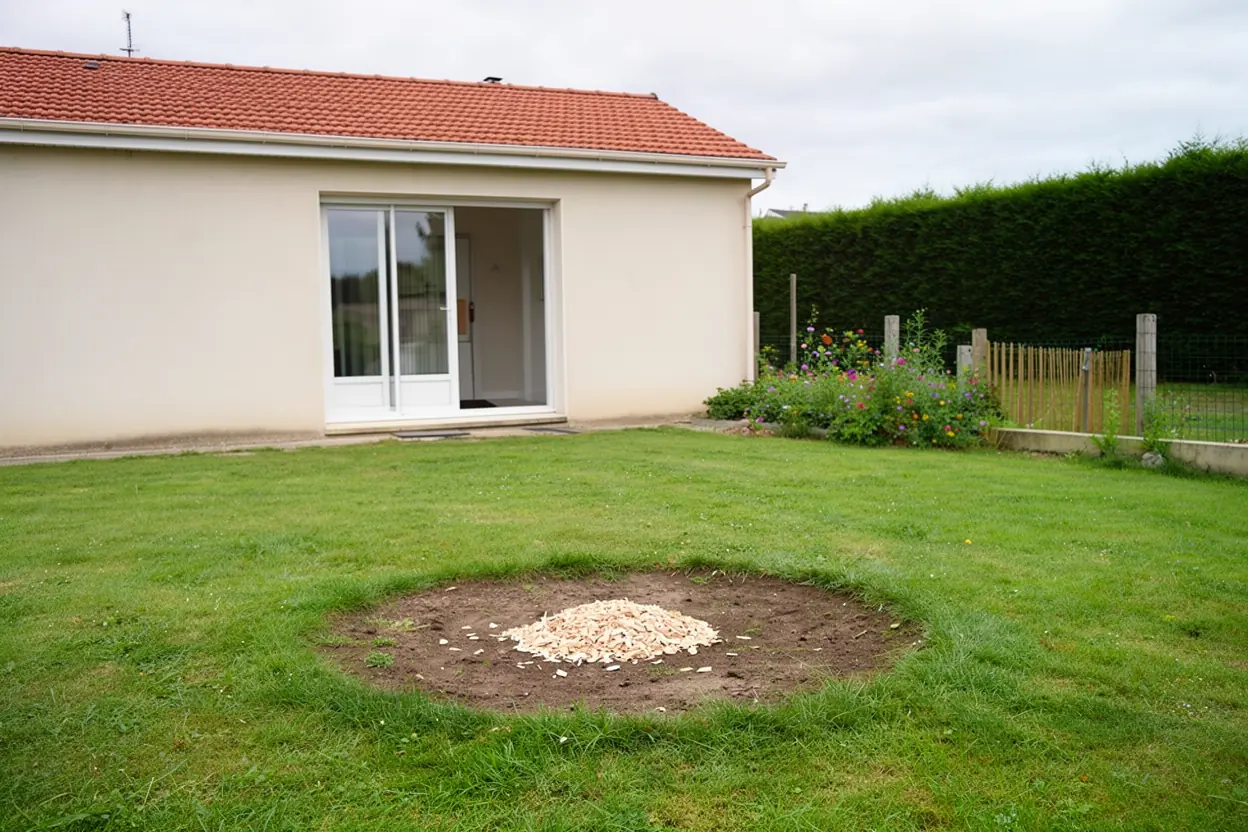 Emplacement dégagé après dessouchage à Mignaloux-Beauvoir