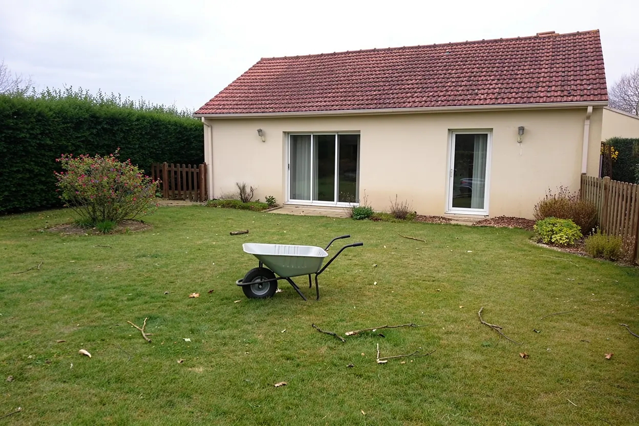 Jardin dégagé après évacuation des branches à Mignaloux-Beauvoir