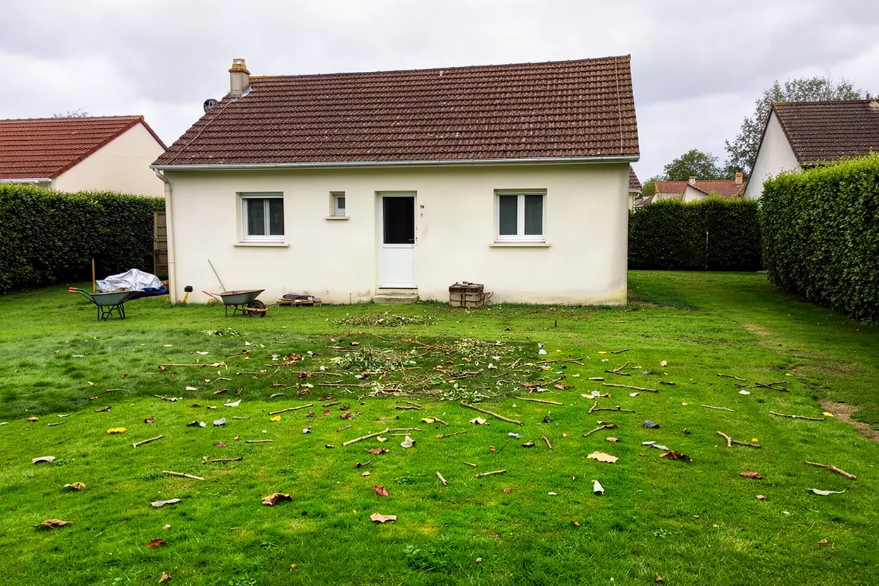 Jardin dégagé après ramassage des déchets verts à Poitiers