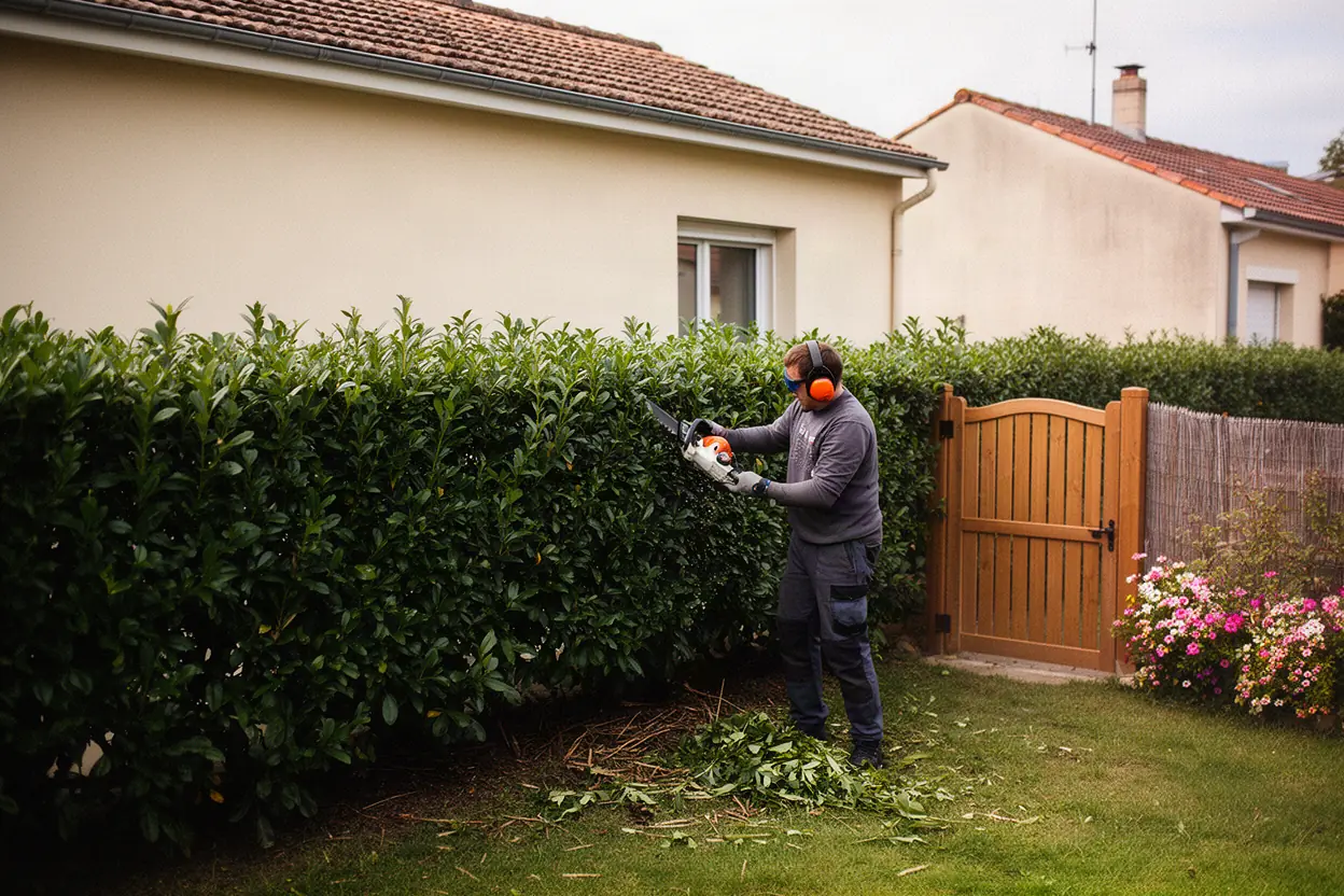 Taille de haie jardin Saint-Benoît